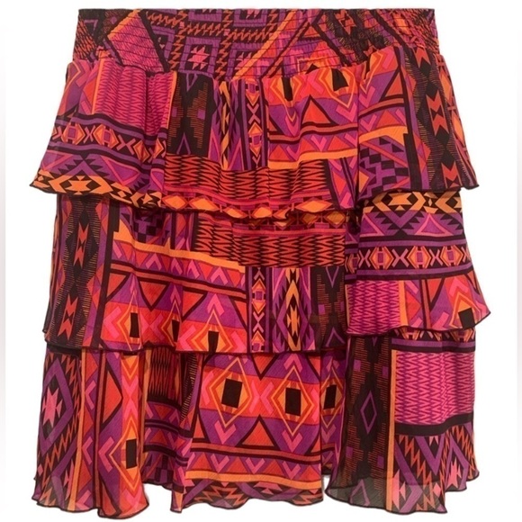 Multicoloured Chiffon Layered Ruffle Skirt - Picture 4 of 4